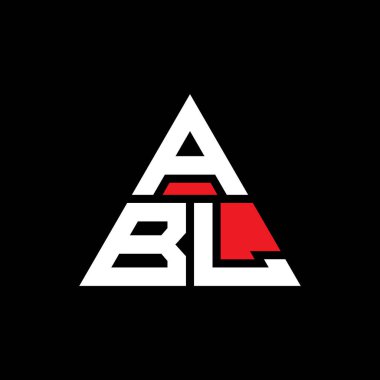 Üçgen şekilli ABL üçgen harf logosu tasarımı. ABL üçgen logo tasarımı monogramı. ABL üçgen logo şablonu kırmızı renkte. ABL üçgen logosu Basit, Zarif ve Lüks Logo.