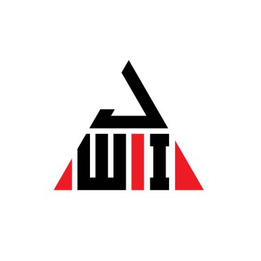 Üçgen şekilli JWI üçgen harf logosu tasarımı. JWI üçgen logo tasarımı monogramı. Kırmızı renkli JWI üçgen vektör şablonu. JWI üçgen logosu Basit, Zarif ve Lüks Logo.