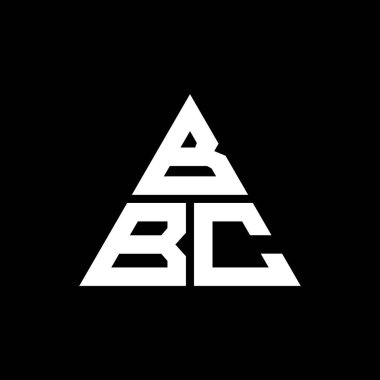 Üçgen şekilli BBC üçgen harf logosu tasarımı. BBC üçgen tasarım monogramı. Kırmızı renkli BBC üçgen vektör logosu. BBC üçgen logosu Basit, Zarif ve Lüks Logo.