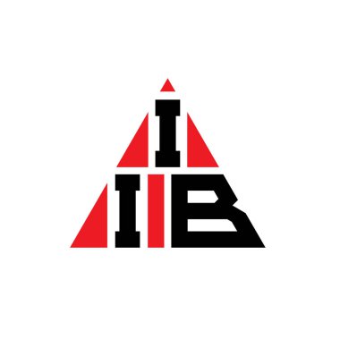 Üçgen şekilli IIB üçgen harf logosu tasarımı. IIB üçgen logo tasarımı monogramı. IIB üçgen vektör logo şablonu kırmızı renkte. IIB üçgen logosu Basit, Zarif ve Lüks Logo.