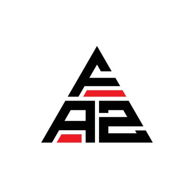 FAZ üçgen harfli logo dizaynı. Üçgen şekilli. FAZ üçgen logo tasarımı. FAZ üçgen logo şablonu kırmızı renkte. FAZ üçgen logosu Basit, Zarif ve Lüks Logo.