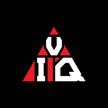 VIQ üçgen harfli logo dizaynı. Üçgen şekilli. VIQ üçgen logo tasarımı monogramı. VlQ üçgen logo şablonu kırmızı renkte. VIQ üçgen logosu Basit, Zarif ve Lüks Logo.