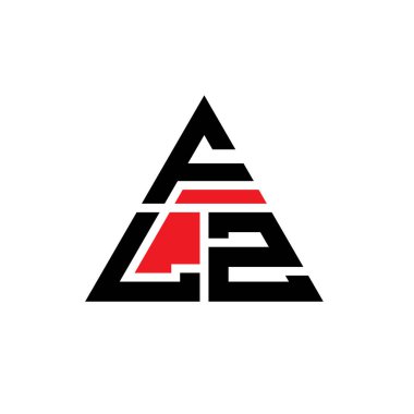 Üçgen şekilli FLZ üçgen harf logosu tasarımı. FLZ üçgen logo tasarımı monogramı. Kırmızı renkli FLZ üçgen vektör şablonu. FLZ üçgen logosu Basit, Zarif ve Lüks Logo.