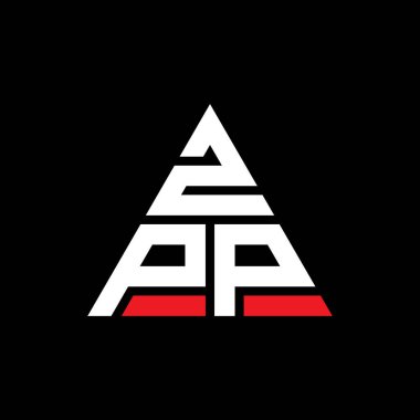 Üçgen şekilli ZPP üçgen harf logosu tasarımı. ZPP üçgen logo tasarımı monogramı. Kırmızı renkli ZPP üçgen vektör logo şablonu. ZPP üçgen logosu Basit, Zarif ve Lüks Logo.