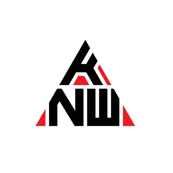 Knw Driehoekige Letter Logo Design Met Driehoekige Vorm Knw Driehoekig — Stockvector