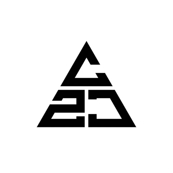 Czj Трикутний Логотип Букви Формою Трикутника Czj Трикутник Монограма Логотипу — стоковий вектор