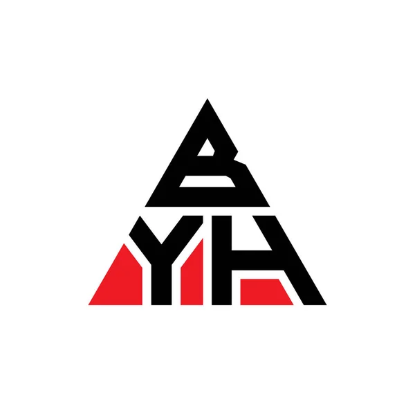 Diseño Del Logotipo Letra Triangular Byh Con Forma Triángulo Monograma — Vector de stock