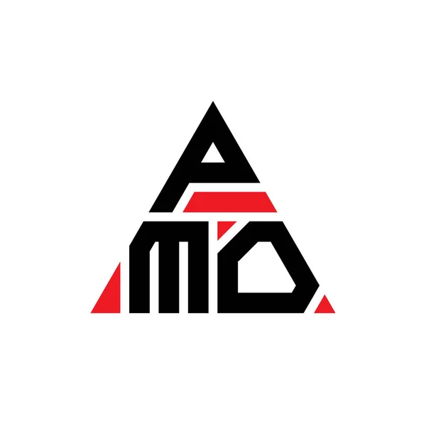 三角形のPmoの三角形の文字のロゴデザイン Pmo三角形のロゴデザインモノグラム Pmo三角形ベクトルのロゴテンプレート Pmo三角形のロゴシンプル エレガントで豪華なロゴ — ストックベクタ