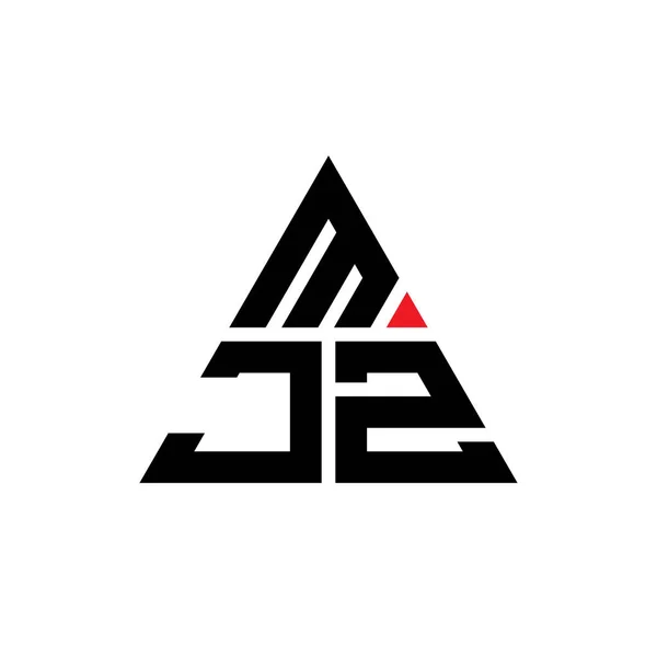 Mjz三角形字母标志设计与三角形形状 Mjz三角形标志设计单字 Mjz三角形矢量标识模板与红色 Mjz三角标识简单 豪华的标志 — 图库矢量图片
