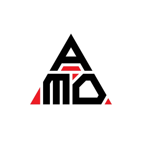 三角形をしたAmo三角形の文字ロゴデザイン Amo三角形のロゴデザインモノグラム 赤のAmo三角形ベクトルロゴテンプレート Amo三角形のロゴシンプル エレガントで豪華なロゴ — ストックベクタ