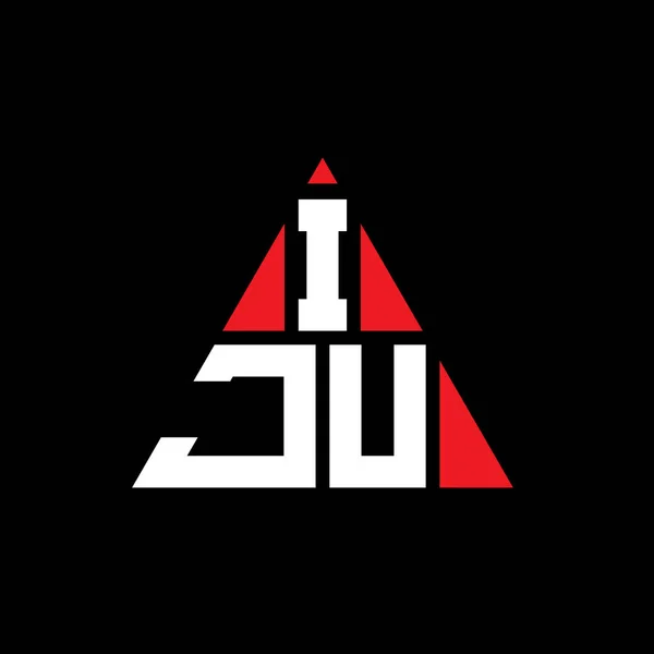 Iju三角形字母标志设计与三角形形状 Iju三角徽标设计单字 Iju三角形矢量标识模板 带有红色 Iju三角标识简单 豪华的标志 — 图库矢量图片