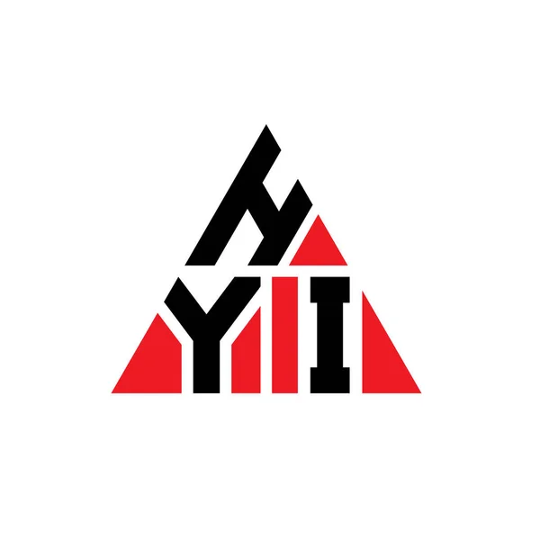 Design Trojúhelníkového Písmene Hyi Trojúhelníkovým Tvarem Hyi Trojúhelník Logo Design — Stockový vektor