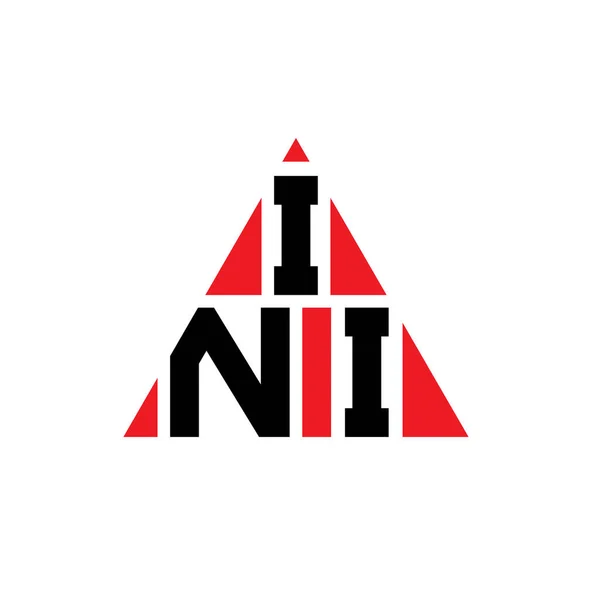 Logo Lettera Triangolare Ini Design Con Forma Triangolare Monogramma Design — Vettoriale Stock