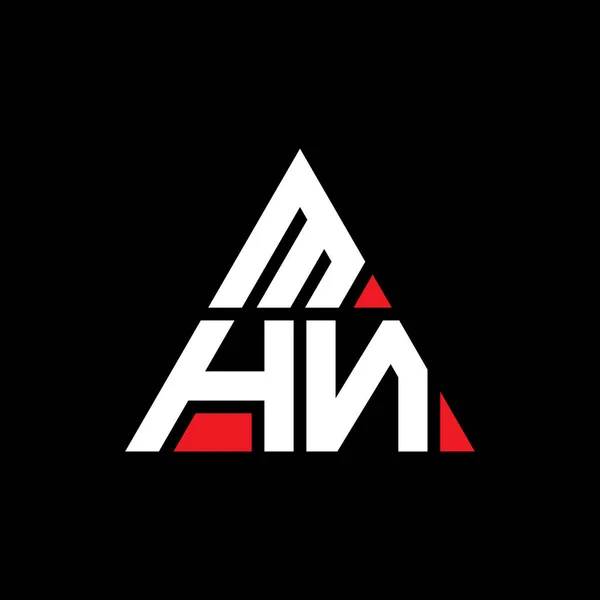 Mhn三角形字母标志设计与三角形形状 Mhn三角形徽标设计单字 带有红色的Mhn三角形矢量标识模板 Mhn三角徽标简单 — 图库矢量图片