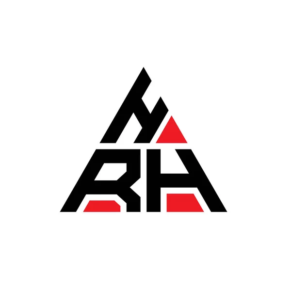 Hrh三角形字母标志设计与三角形形状 Hrh三角形标志设计单字 Hrh三角形矢量标识模板 带有红色 Hrh Triangular Logo Simple Elegant Luxfalse — 图库矢量图片
