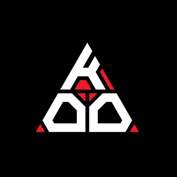 Koo Triangel Bokstav Logotyp Design Med Triangel Form Koo Triangel — Stock vektor