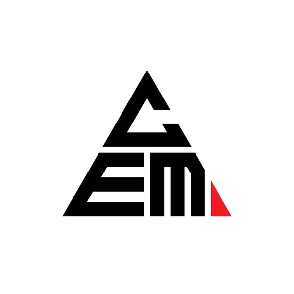 三角形の形をしたCem三角形の文字のロゴデザイン Cem三角形のロゴデザインモノグラム 赤い色のCem三角形ベクトルロゴテンプレート Cem三角形のロゴシンプル エレガントで豪華なロゴ — ストックベクタ
