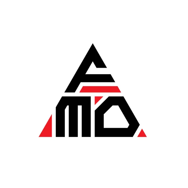 具有三角形形状的Fmo三角形字母标识设计 区域渔业管理组织三角形标志设计图 具有红色的Fmo三角形向量标识模板 Fmo三角标识简单 豪华的标志 — 图库矢量图片