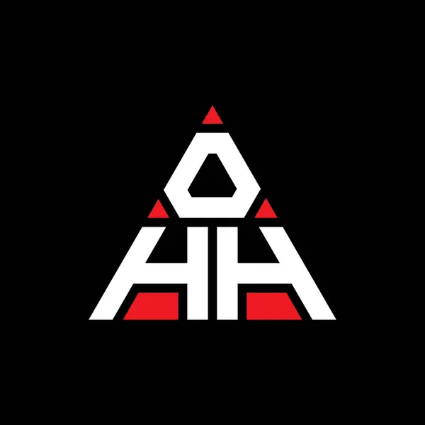 三角形の形をしたOhh三角形の文字ロゴデザイン Ohh三角形のロゴデザインモノグラム 赤い色のOhh三角形ベクトルロゴテンプレート Ohh三角形のロゴシンプル エレガントで豪華なロゴ — ストックベクタ