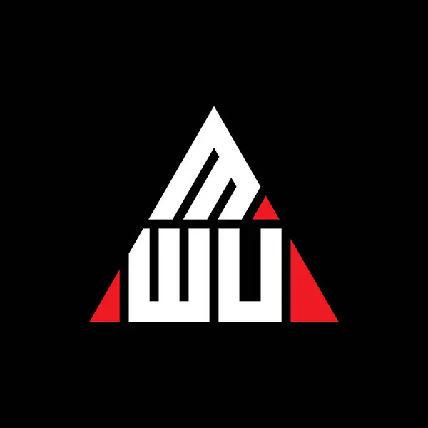 Mwu Σχέδιο Λογότυπο Τριγωνικό Γράμμα Σχήμα Τρίγωνο Μονόγραμμα Σχεδίασης Τριγώνου — Διανυσματικό Αρχείο