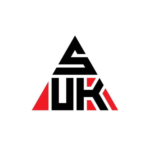 Suk Triangle Letter Logo Design Triangle Shape Suk Triangle Logo — Stock Vector