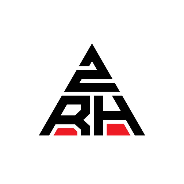 Zrh三角形字母标识设计与三角形形状 Zrh三角形徽标设计单字 Zrh三角形矢量标识模板与红色 Zrh三角徽标简单 — 图库矢量图片