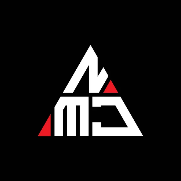 Nmj Triangolo Lettera Logo Design Con Forma Triangolo Monogramma Design — Vettoriale Stock