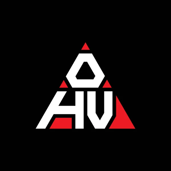 三角形のOhv三角形の文字のロゴデザイン Ohv三角形のロゴデザインのモノグラム Ohv三角形ベクトルロゴテンプレートと赤い色 Ohv三角形のロゴシンプル エレガントで豪華なロゴ — ストックベクタ