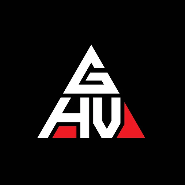 三角形状のGhv三角形文字ロゴデザイン Ghv三角形ロゴデザインモノグラム 赤い色のGhv三角形ベクトルロゴテンプレート Ghv三角形のロゴシンプル エレガントで豪華なロゴ — ストックベクタ