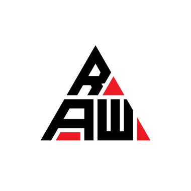 Üçgen şekilli ham üçgen harf logosu tasarımı. Ham üçgen logo tasarımı monogramı. Kırmızı renkli ham üçgen vektör logo şablonu. Ham üçgen logo Basit, Zarif ve Lüks Logo.