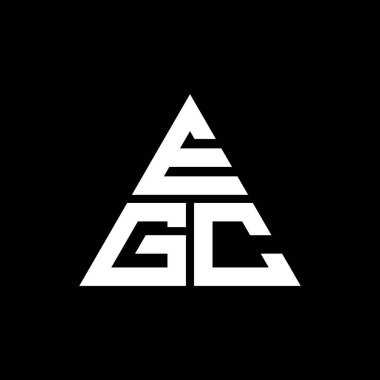 Üçgen şekilli EGC üçgen harf logosu tasarımı. EGC üçgen logo tasarımı monogramı. Kırmızı renkli EGC üçgen vektör logo şablonu. EGC üçgen logosu Basit, Zarif ve Lüks Logo.
