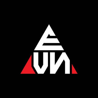 EVN üçgen harfli logo dizaynı. Üçgen şekilli. EVN üçgen logo tasarımı monogram. EVN üçgen vektör logo şablonu kırmızı renkte. EVN üçgen logosu Basit, Zarif ve Lüks Logo.