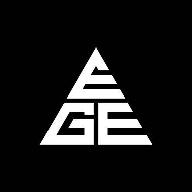 Üçgen şekilli EGE üçgen harf logosu tasarımı. EGE üçgen logo tasarımı monogram. Kırmızı renkli EGE üçgen vektör logo şablonu. EGE üçgen logosu Basit, Zarif ve Lüks Logo.