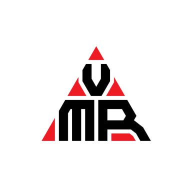 Üçgen şekilli VMR üçgen harf logosu tasarımı. VMR üçgen logo tasarımı monogramı. VMR üçgen logo şablonu kırmızı renkte. VMR üçgen logosu Basit, Zarif ve Lüks Logo.