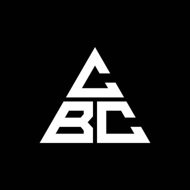 Üçgen şekilli CBC üçgen harf logosu tasarımı. CBC üçgen logo tasarımı. Kırmızı renkli CBC üçgen vektör şablonu. CBC üçgen logosu Basit, Zarif ve Lüks Logo.
