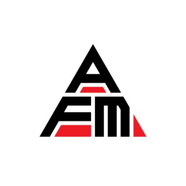Üçgen şekilli AFM üçgen harf logosu tasarımı. AFM üçgen logo tasarımı monogramı. AFM üçgen logo şablonu kırmızı renkte. AFM üçgen logosu Basit, Zarif ve Lüks Logo.