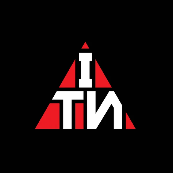 Üçgen Şekilli Itn Üçgen Harf Logosu Tasarımı Itn Üçgen Logo — Stok Vektör