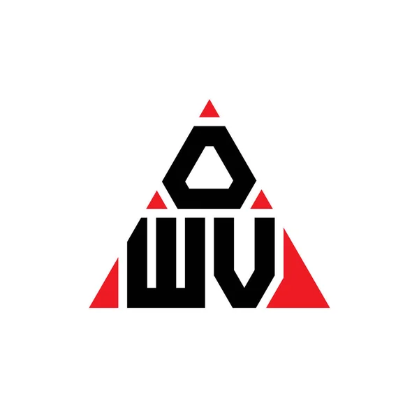 Owv Driehoekige Letter Logo Ontwerp Met Driehoekige Vorm Owv Driehoek — Stockvector