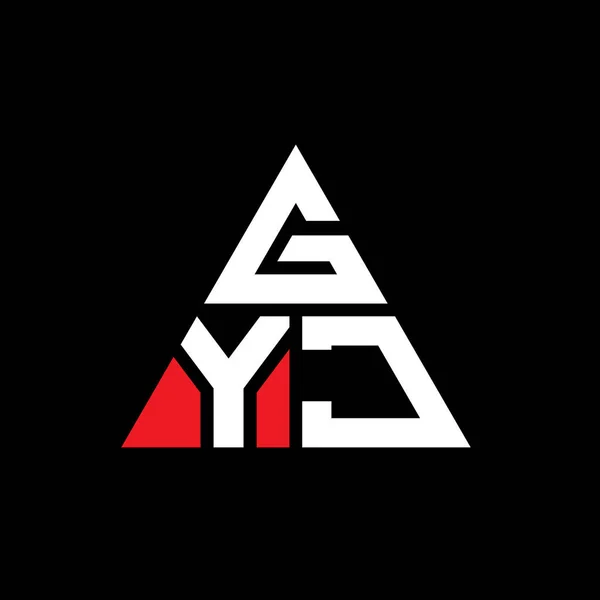 Gyj三角形字母标志设计与三角形形状 Gyj三角形标志设计单字 Gyj三角形矢量标识模板与红色 Gyj三角徽标简单 — 图库矢量图片
