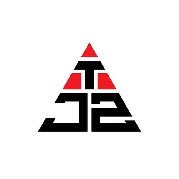 Tjz三角形字母标识设计与三角形形状 Tjz三角形标志设计单字 Tjz三角形矢量标识模板与红色 Tjz三角标识简单 豪华的标志 — 图库矢量图片