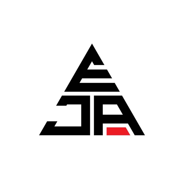 Eja三角形字母标志设计与三角形形状 Eja三角形标志设计单字 带有红色的Eja三角形矢量标识模板 Eja三角标识简单 豪华的标志 — 图库矢量图片