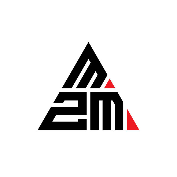 MZM triangle letter logo design with triangle shape. MZM triangle logo design monogram. MZM triangle vector logo template with red color. MZM triangular logo Simple, Elegant, and Luxurious Logo.