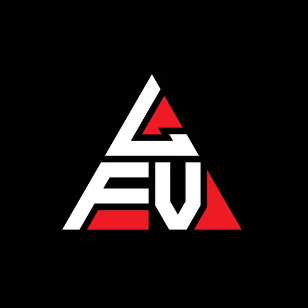 Lfv三角形字母标志设计与三角形形状 Lfv三角形标志设计图 带有红色的Lfv三角形矢量标识模板 Lfv三角标志简单 豪华的标志 — 图库矢量图片