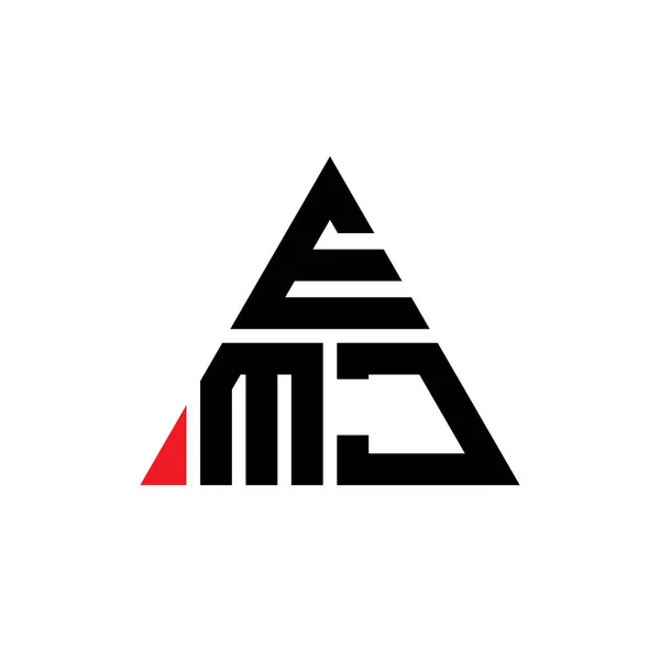 三角形のEmjの三角形の文字のロゴデザイン Emj三角形ロゴデザインモノグラム 赤い色のEmj三角形ベクトルロゴテンプレート Emj三角形のロゴシンプル エレガントで豪華なロゴ — ストックベクタ