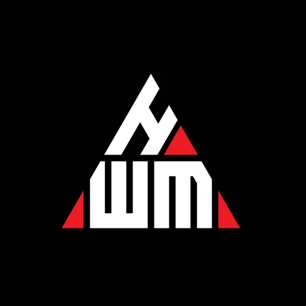 Hwm三角形字母标志设计与三角形形状 Hwm三角形徽标设计 Hwm三角形矢量标识模板与红色 Hwm三角徽标简单 — 图库矢量图片