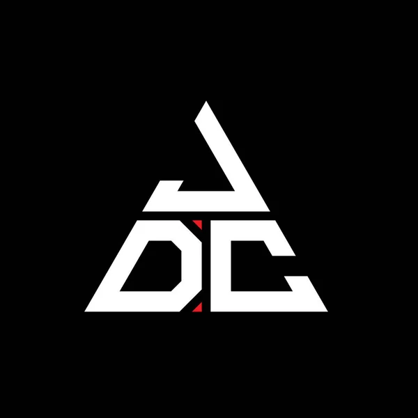Jdc三角形字母标志设计与三角形形状 Jdc三角形标志设计单字 Jdc三角形矢量标识模板与红色 Jdc三角标识简单 豪华的标志 — 图库矢量图片