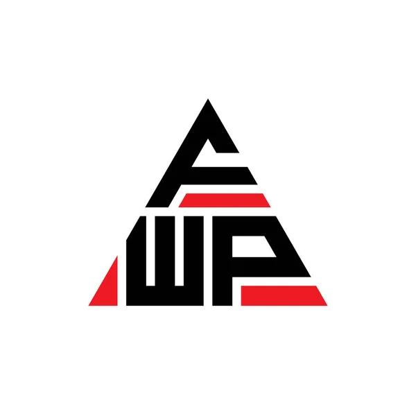 Fwp三角形字母标志设计与三角形形状 Fwp三角形标志设计单字 Fwp三角形矢量标识模板与红色 Fwp三角标识简单 豪华的标志 — 图库矢量图片