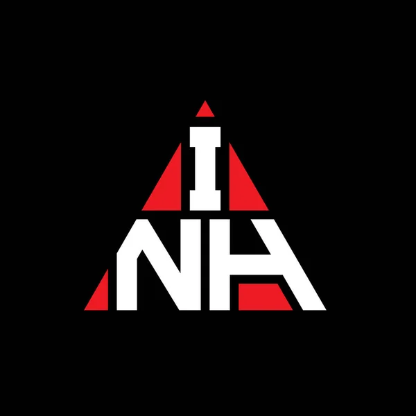 Inh三角形の形をした三角形のロゴデザイン Inh三角形のロゴデザインモノグラム Inh赤い色の三角形ベクトルロゴテンプレート Inh三角形のロゴシンプル エレガントで豪華なロゴ — ストックベクタ