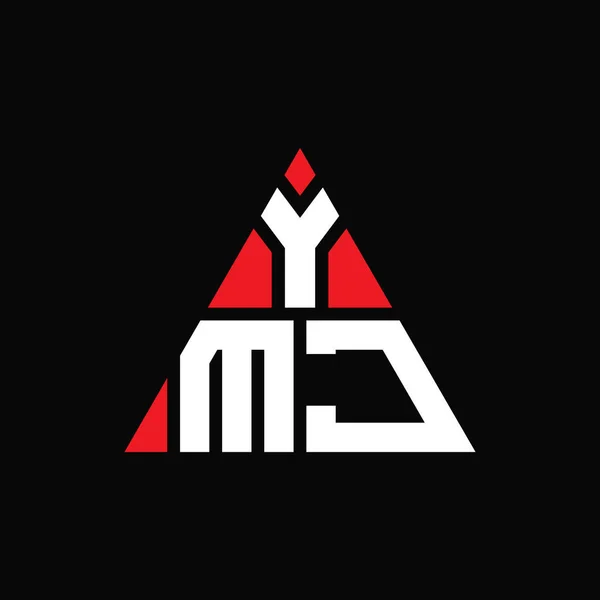 Ymj三角形字母标志设计与三角形形状 Ymj三角形徽标设计单字 Ymj三角形矢量标识模板与红色 Ymj三角标识简单 豪华的标志 — 图库矢量图片