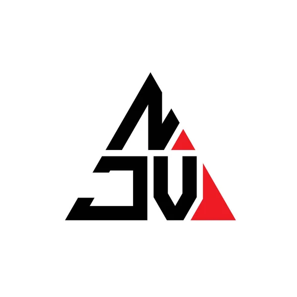 Trójkątna Konstrukcja Logo Litery Njv Kształcie Trójkąta Logo Trójkąta Njv — Wektor stockowy